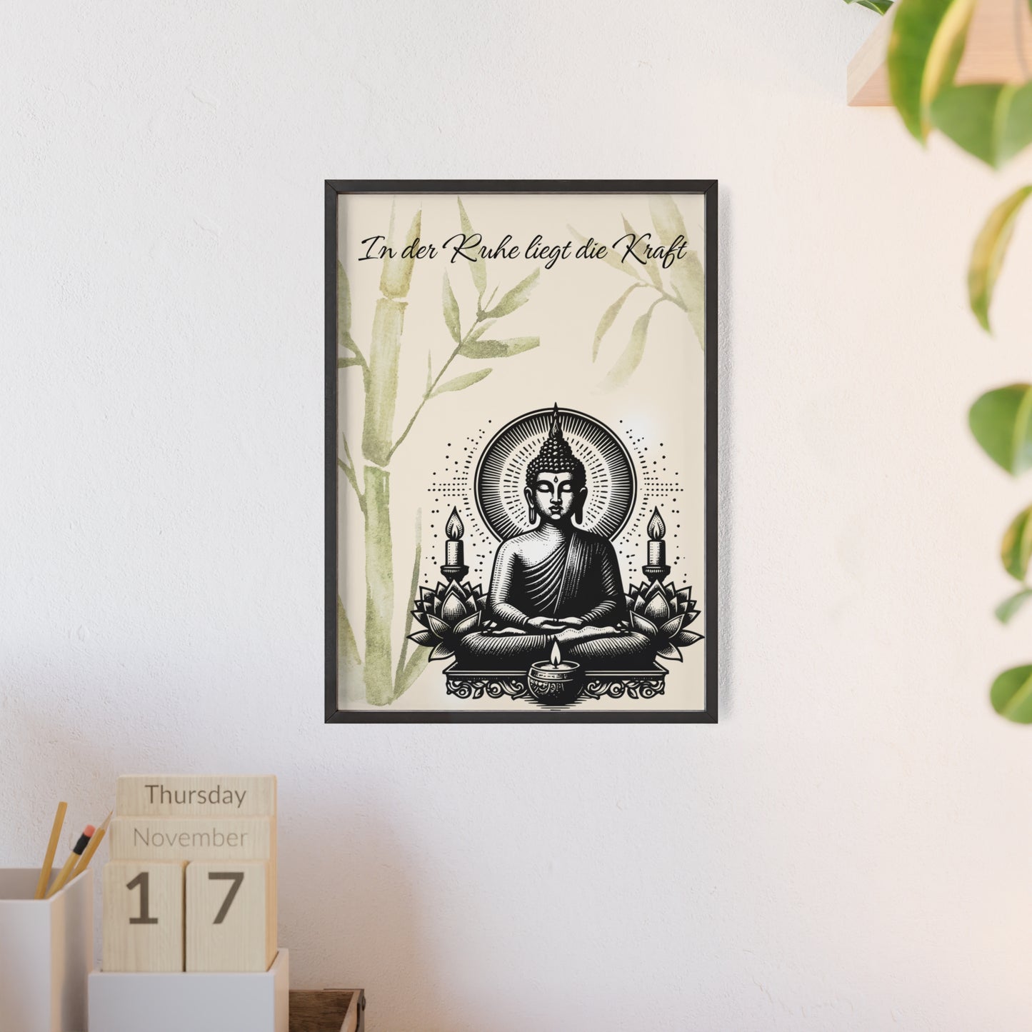 Spirituelles Poster- „In der Ruhe liegt die Kraft - sunny.side-Productions