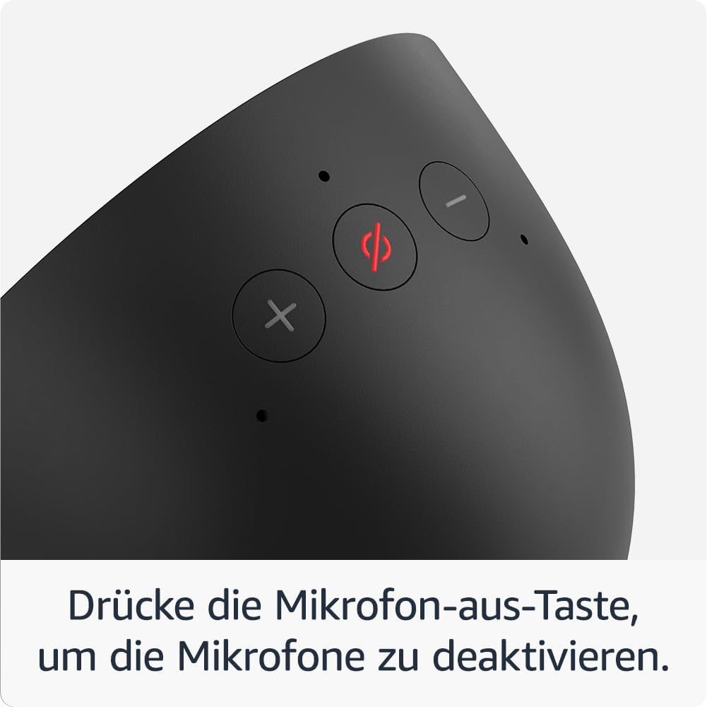 Amazon Echo Spot (2024), smarter Wecker mit sattem Klang und Alexa, Schwarz