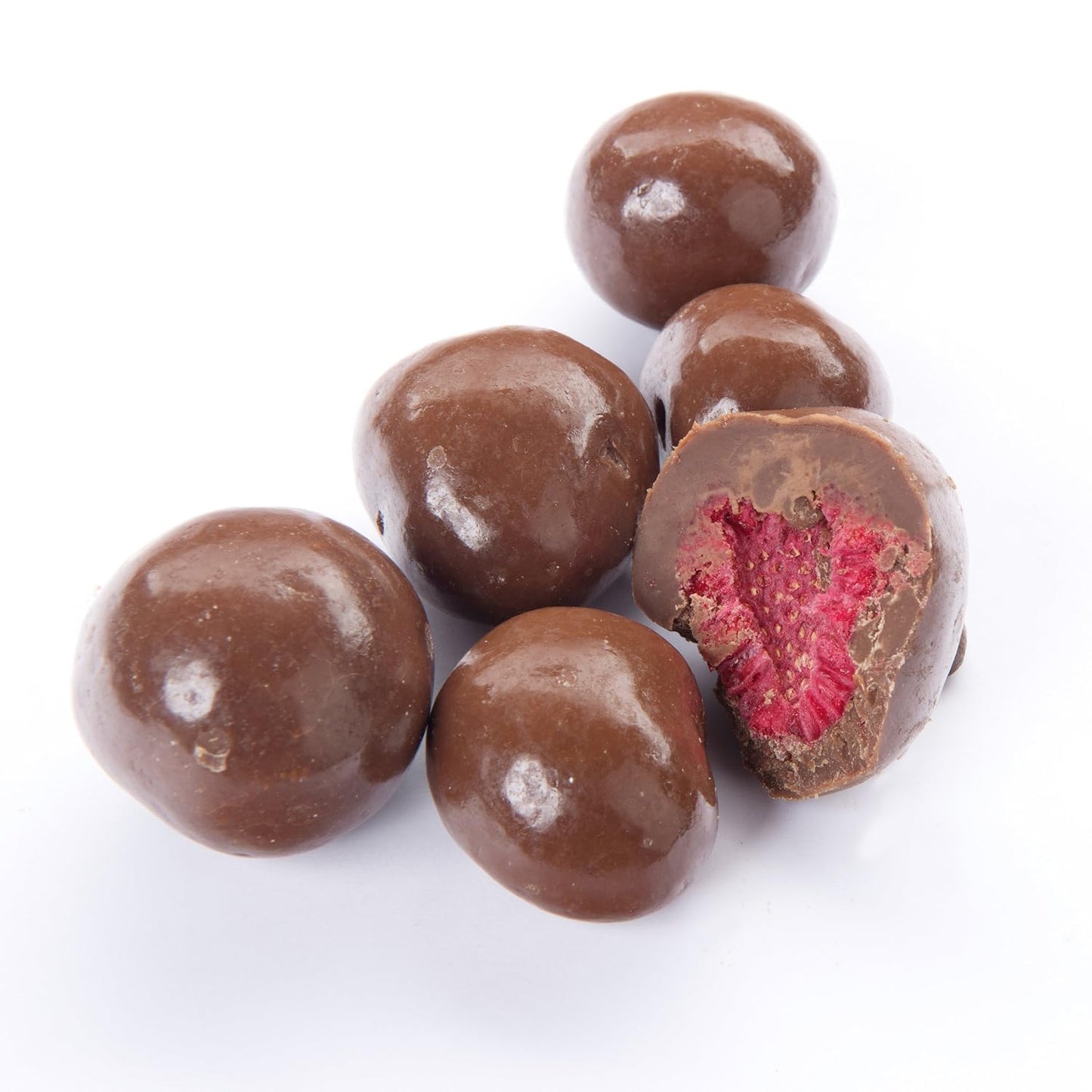 Naturkost Schulz - gefriergetrocknete Himbeeren umhüllt mit Vollmilchschokolade - 500g