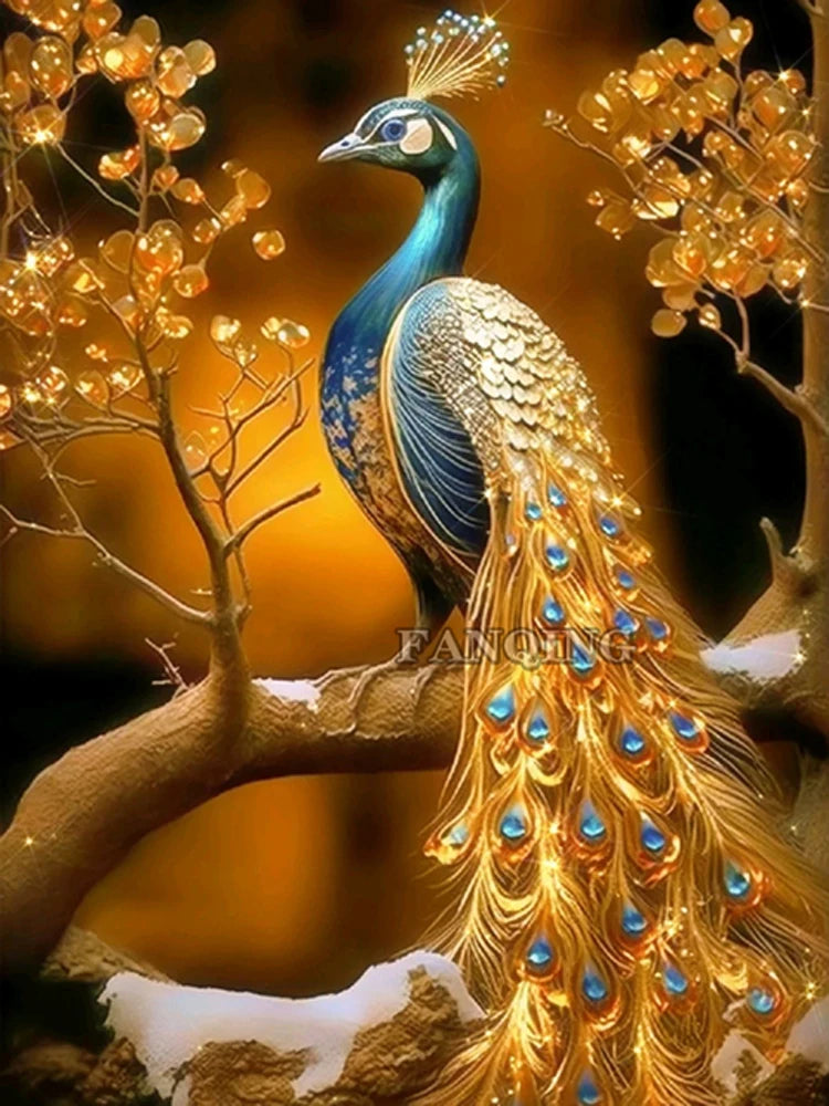 DIY Diamondpainting- Goldener Pfau