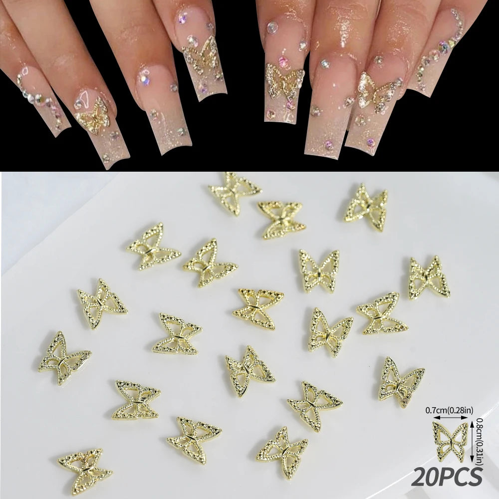 3D Schmetterlings Nail Charms