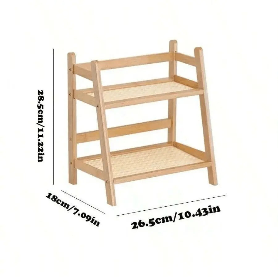 Bambus-Organizer- zweistufiges Regal - sunny.side-Productions