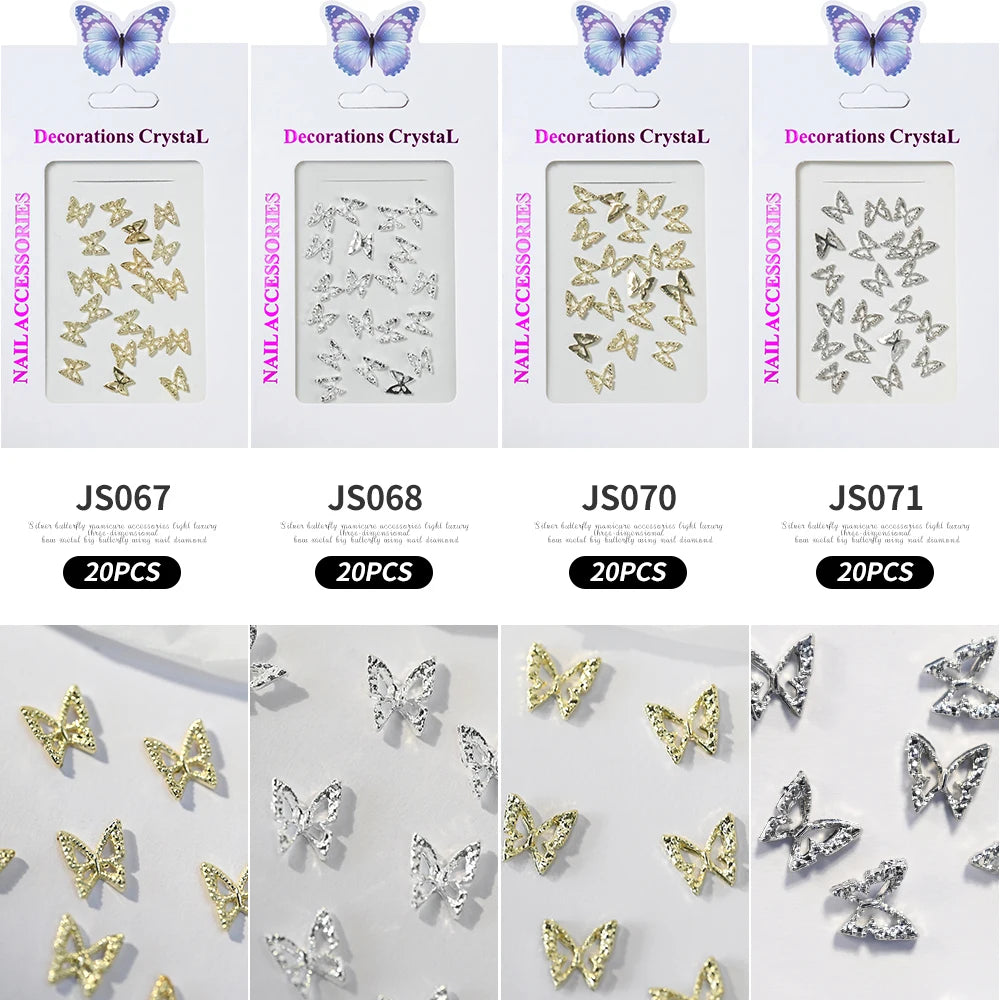 3D Schmetterlings Nail Charms