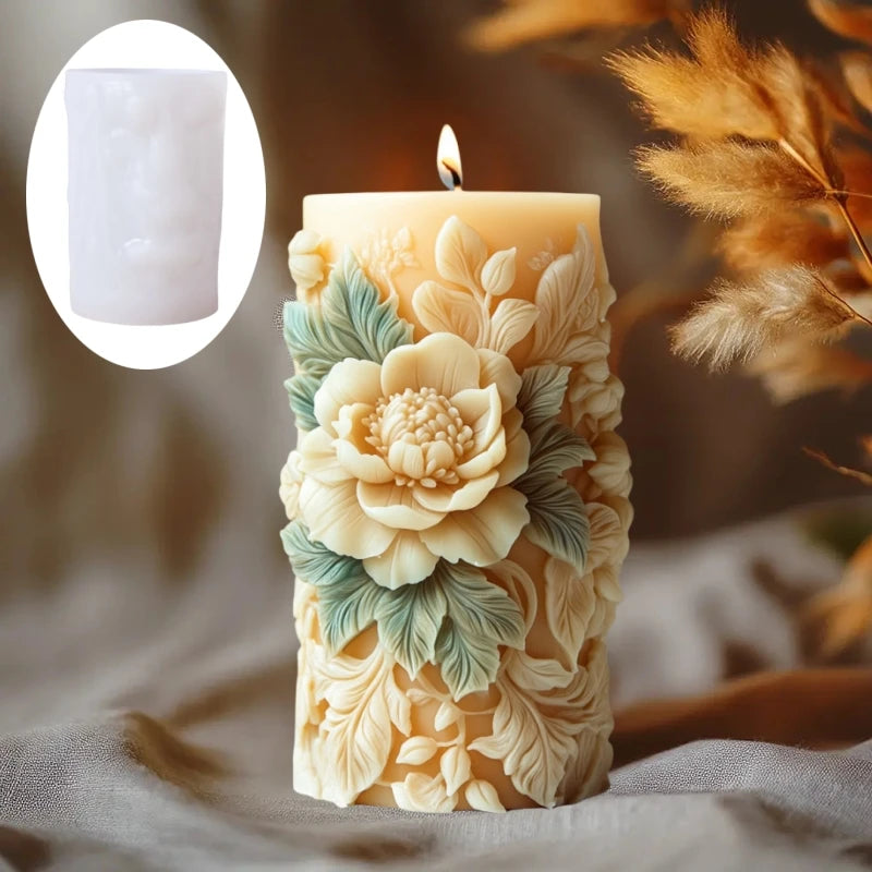 DIY Silikonform- Pfingstrosen-Relief - sunny.side-Productions
