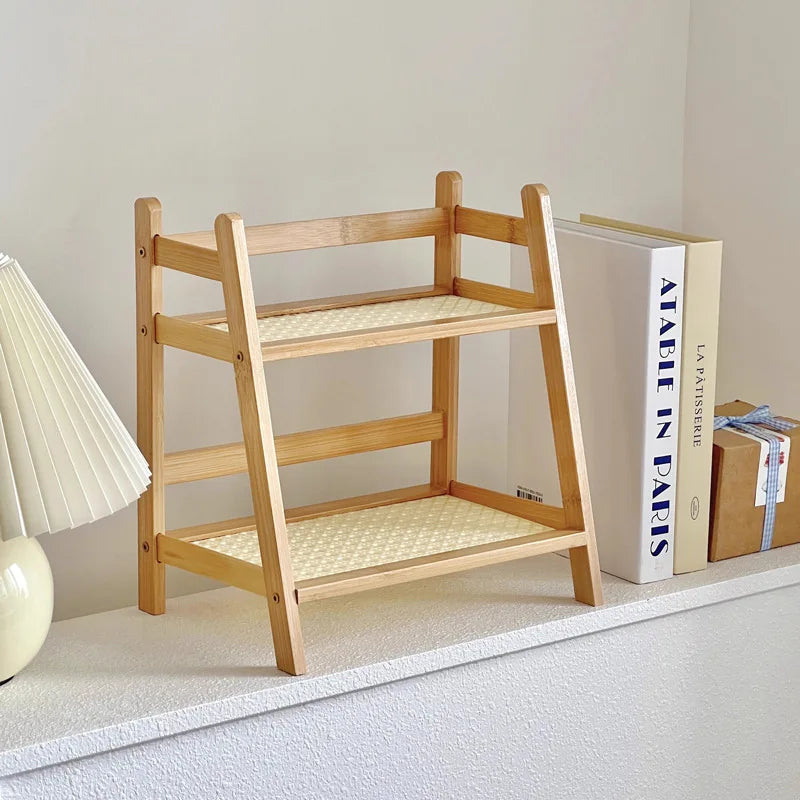 Bambus-Organizer- zweistufiges Regal - sunny.side-Productions