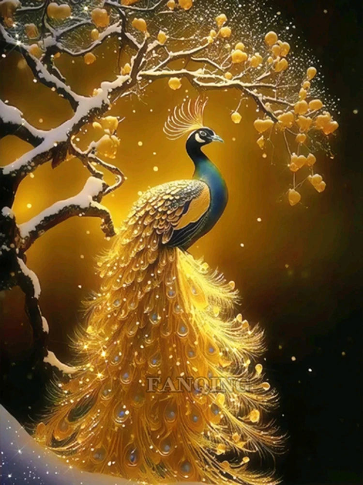 DIY Diamondpainting- Goldener Pfau
