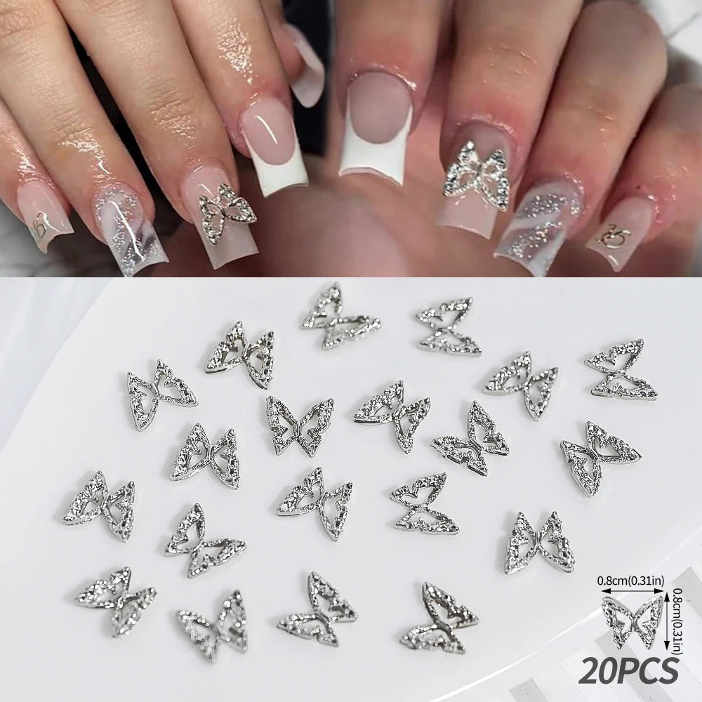 3D Schmetterlings Nail Charms