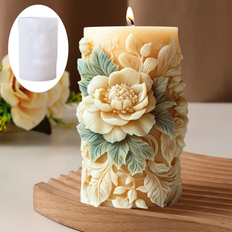 DIY Silikonform- Pfingstrosen-Relief - sunny.side-Productions