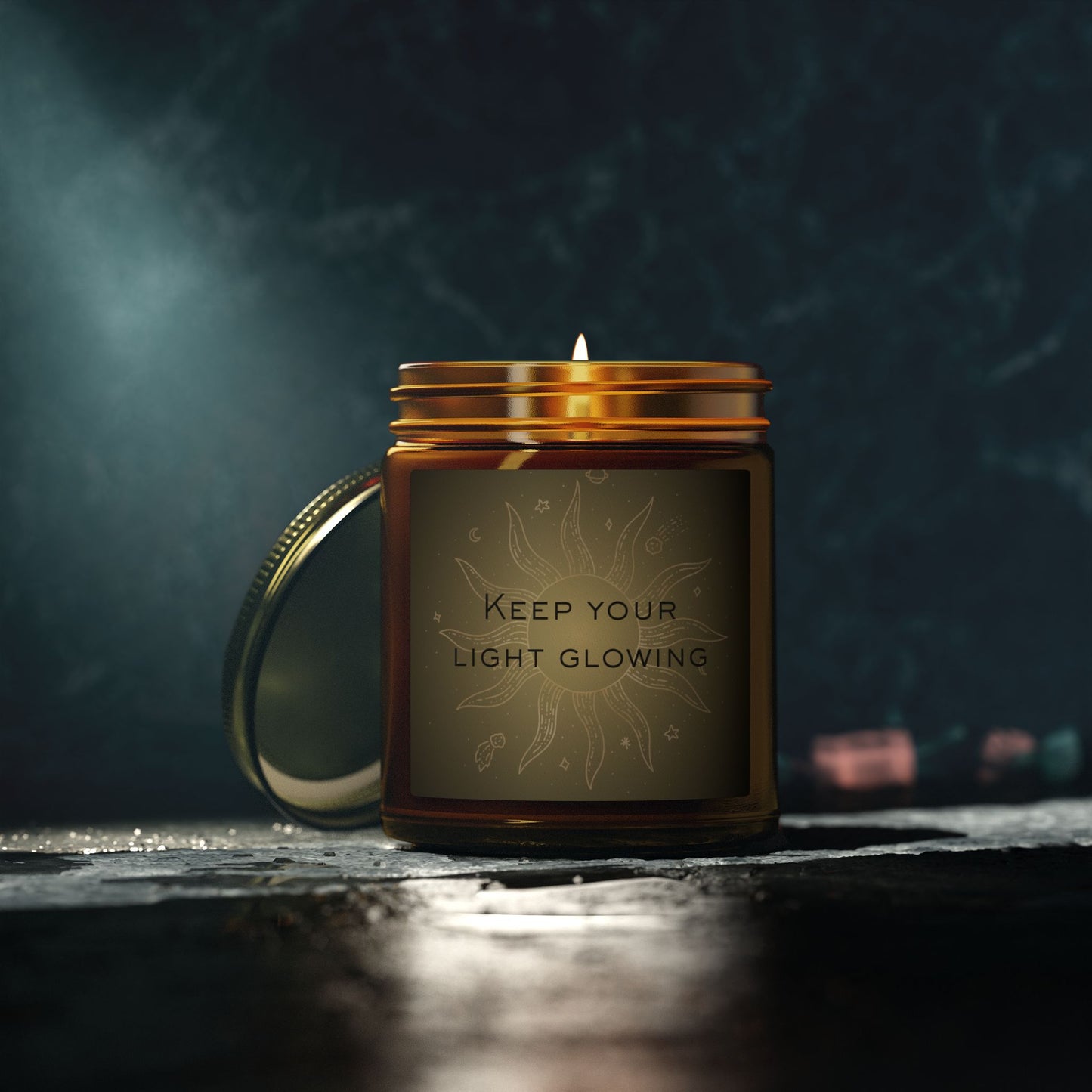 Quote Candle – Keep Your Light Glowing - sunny.side-Productions