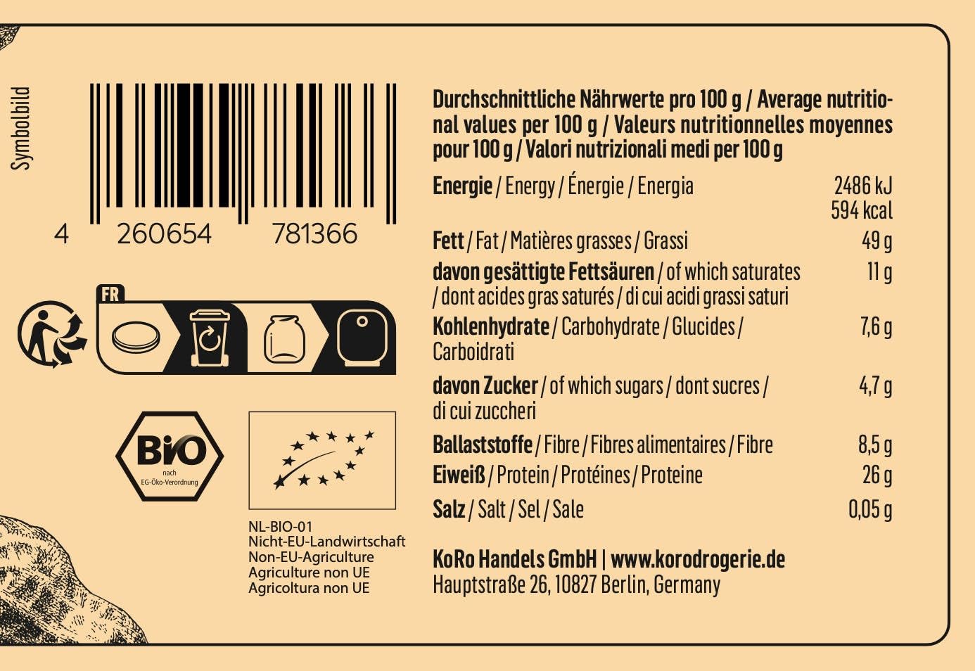 KoRo - Bio Crunchy Erdnussmus - 500 g