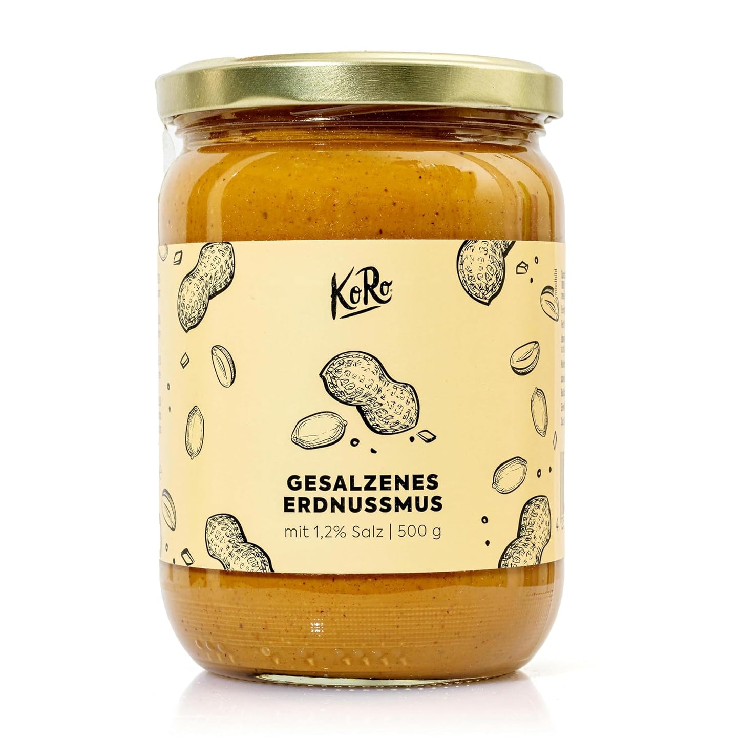 KoRo - Gesalzenes Erdnussmus 500 g - Vegan - Nussmus aus gerösteten Erdnüssen und einer Prise Salz - Ohne Palmöl und ohne Zuckerzusatz* - Proteinquelle