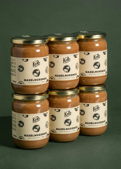 KoRo - Haselnussmus 500 g - Ohne Zusätze oder Konservierungsstoffe - Aus 100% Haselnüssen - Perfekt für Smoothies Bowls, Salatdressings und Brotaufstriche - Großes Glas zum Vorteilspreis