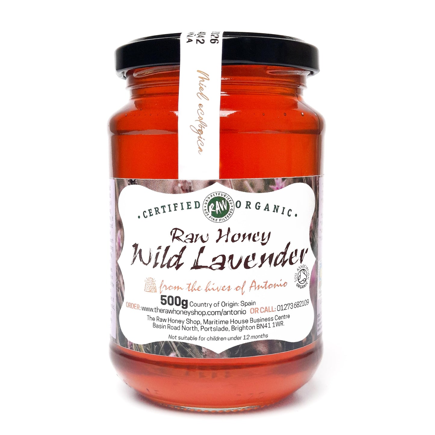 Antonio's Raw Certified Organic Wild Lavender Honey |Pure Wilderness Honey |Unpasteurised |Single Origin |The Raw Honey Shop |(1kg)