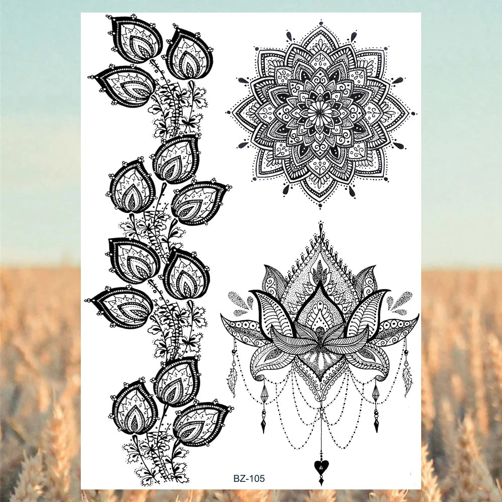 Festival-Tattoo Mandala – Temporärer Körperschmuck