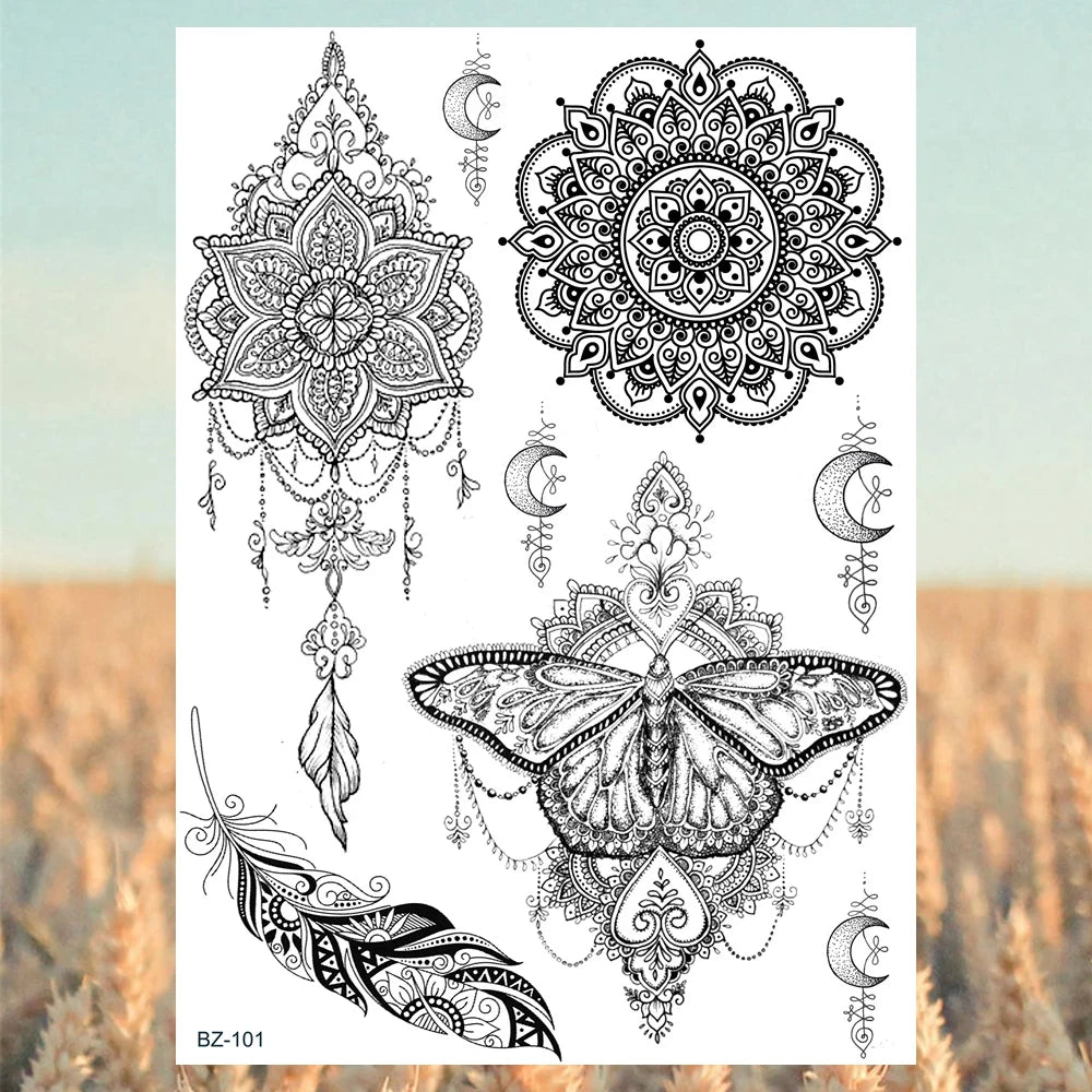 Festival-Tattoo Mandala – Temporärer Körperschmuck