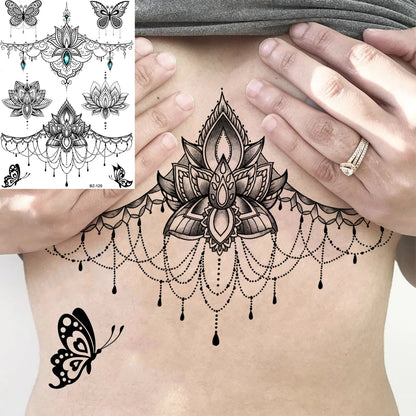 Festival-Tattoo Mandala – Temporärer Körperschmuck