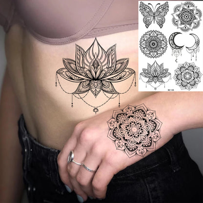 Festival-Tattoo Mandala – Temporärer Körperschmuck