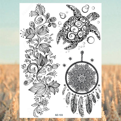 Festival-Tattoo Mandala – Temporärer Körperschmuck