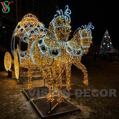 Outdoor Licht-Kutsche – Weihnachts-Skulptur