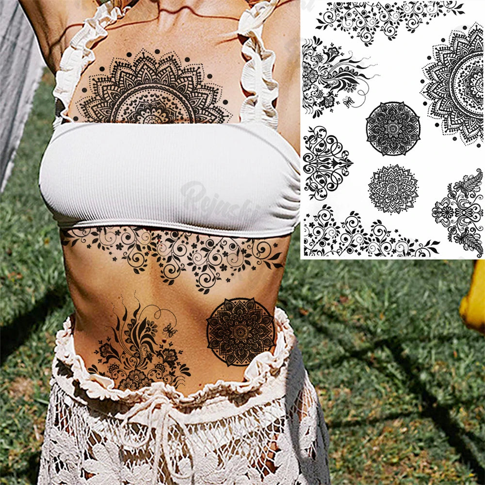 Festival-Tattoo Mandala – Temporärer Körperschmuck