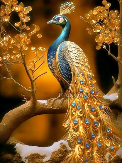 DIY Diamondpainting- Goldener Pfau