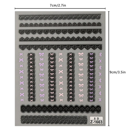 Nail Sticker – Schleifen & Spitzen-Look