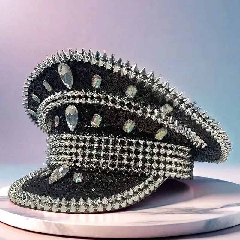 Festival Cap mit Strass & Nieten