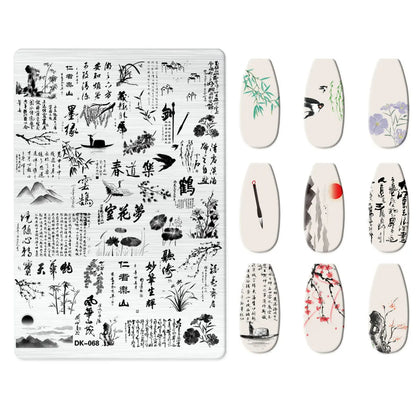 Nailart-Stempelplatte –  grenzenlose Designs - sunny.side-Productions