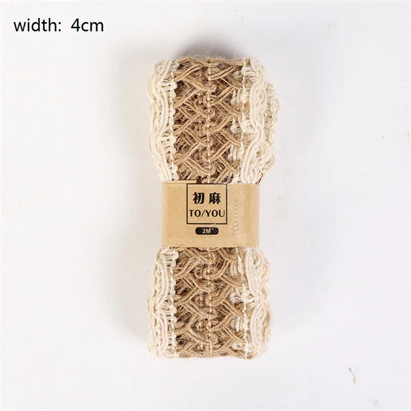 Juteband mit Spitze – Weihnachtsdekoration