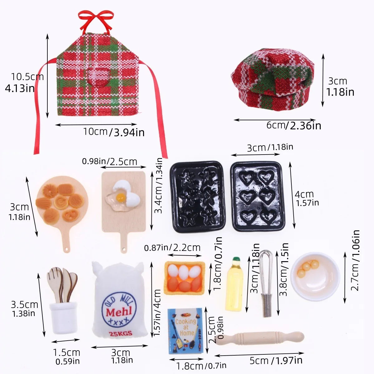 Wichtel Bäcker Outfit – Miniatur Weihnachtszubehör