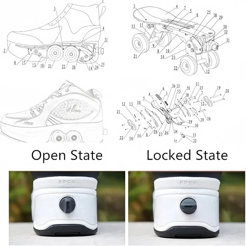 2-in-1 Rollschuhe