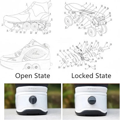 2-in-1 Rollschuhe