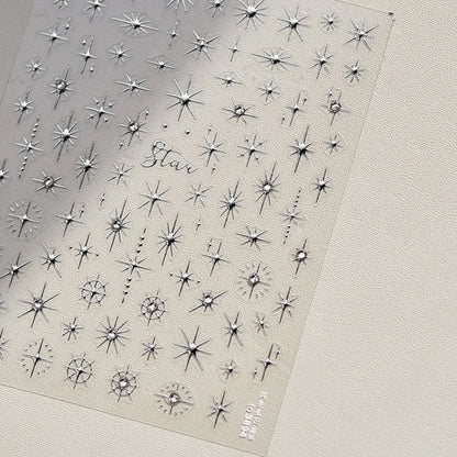 Glitzer Stern Nail Sticker