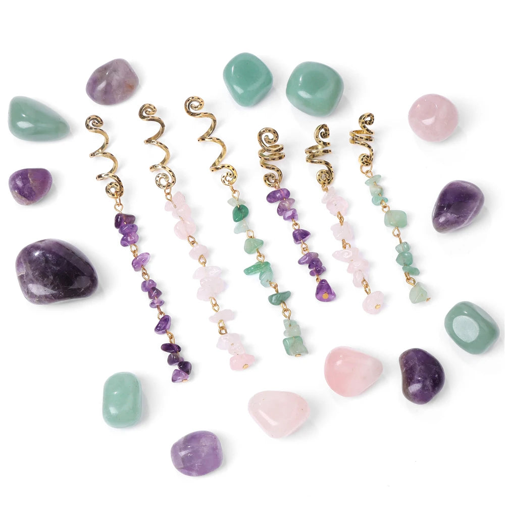 Kristall-Haar-Set – Festival-Vibes