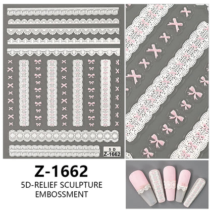Nail Sticker – Schleifen & Spitzen-Look