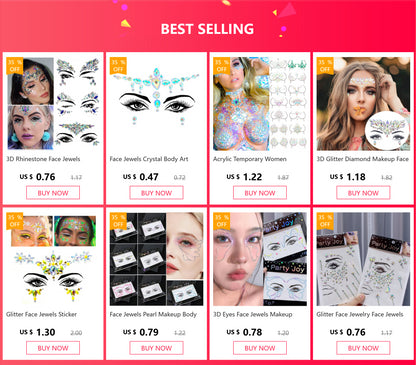 Face Gems Tattoo – Festival-Vibes