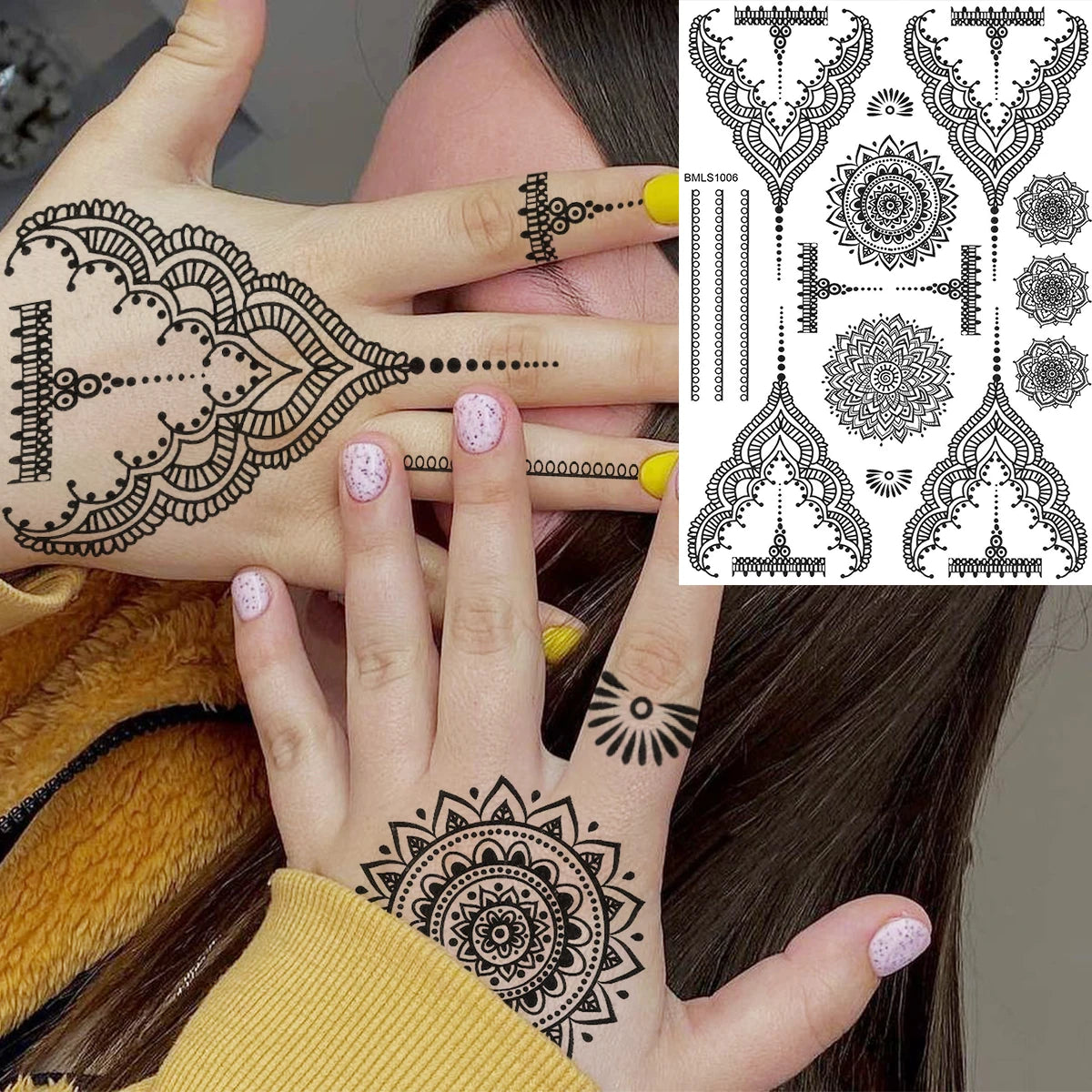 Festival-Tattoo Mandala – Temporärer Körperschmuck