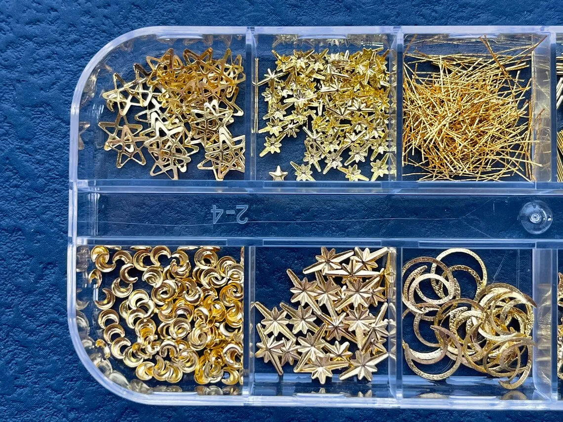 Nature Nail Charms – Metallic Deko