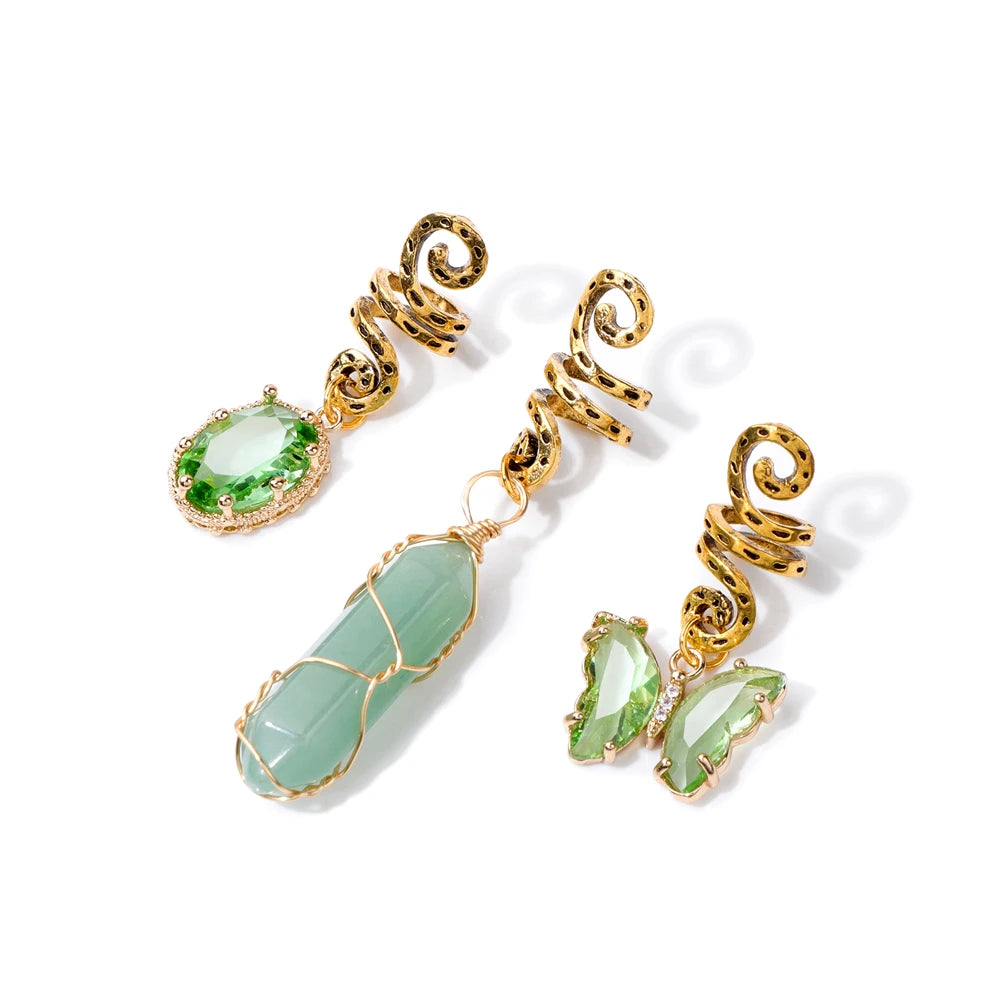 Kristall-Haar-Set – Festival-Vibes