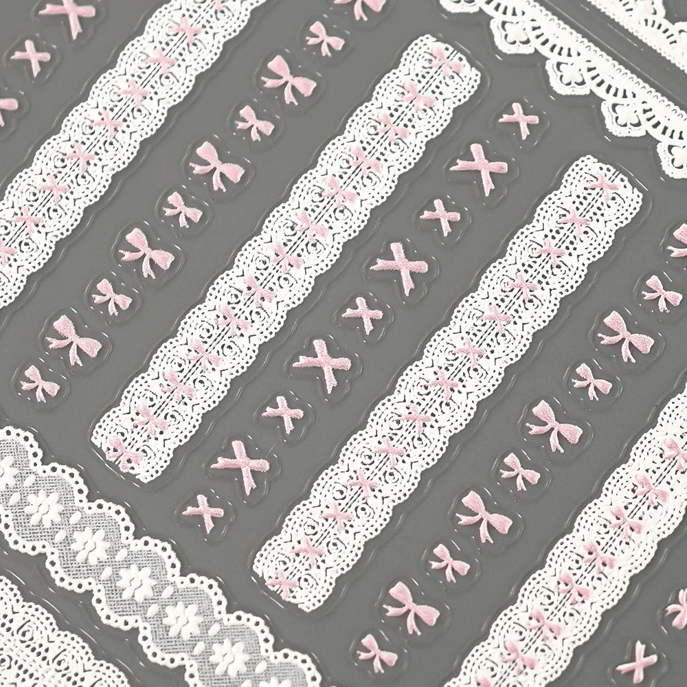 Nail Sticker – Schleifen & Spitzen-Look