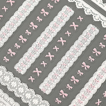 Nail Sticker – Schleifen & Spitzen-Look