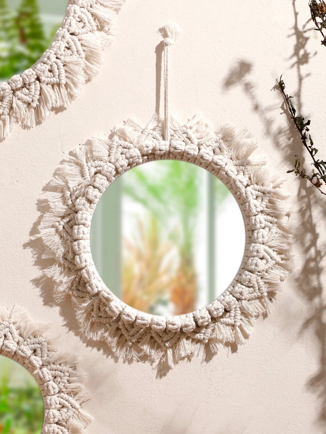 Makramee-Wandspiegel – Boho-Charme