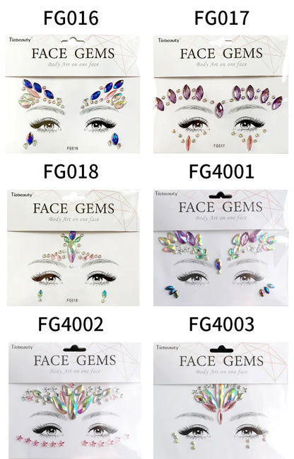 Face Gems Tattoo – Festival-Vibes