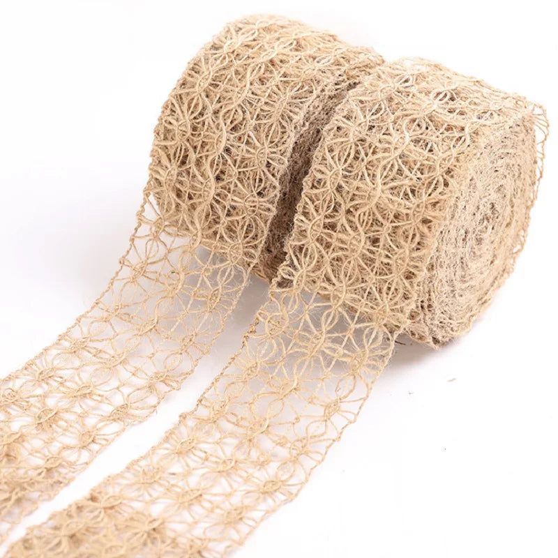Juteband mit Spitze – Weihnachtsdekoration