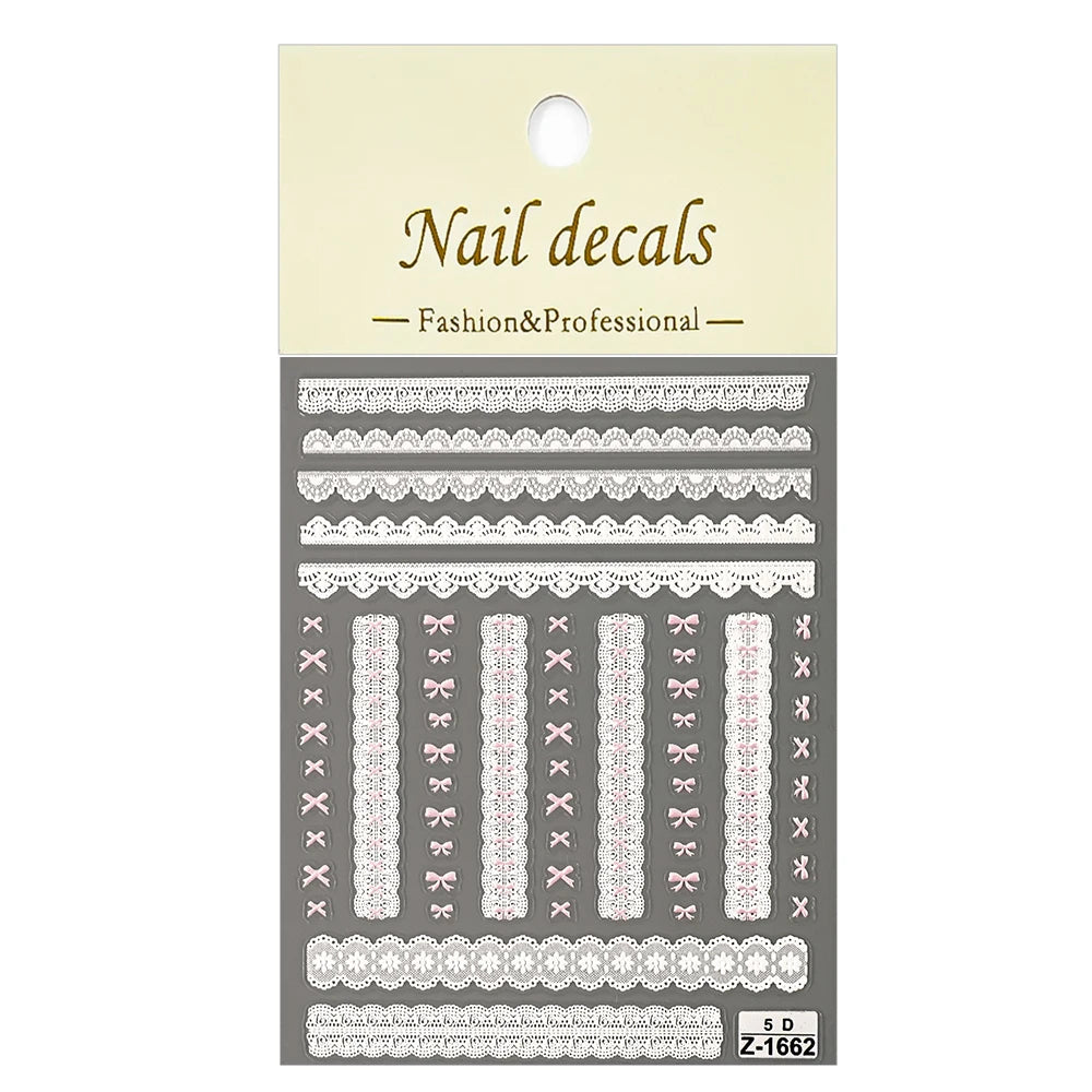 Nail Sticker – Schleifen & Spitzen-Look