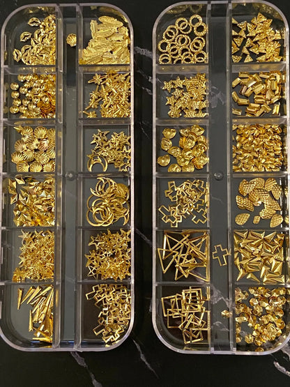 Nature Nail Charms – Metallic Deko