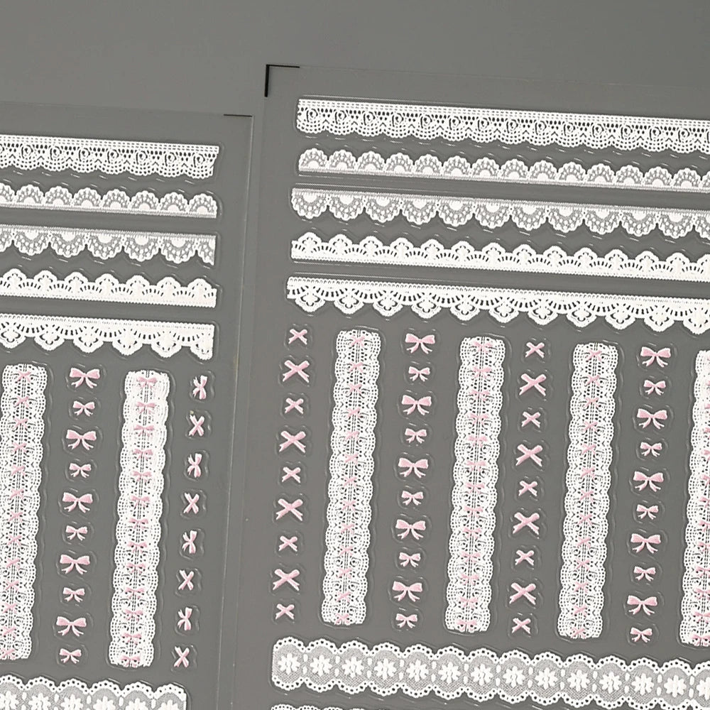 Nail Sticker – Schleifen & Spitzen-Look