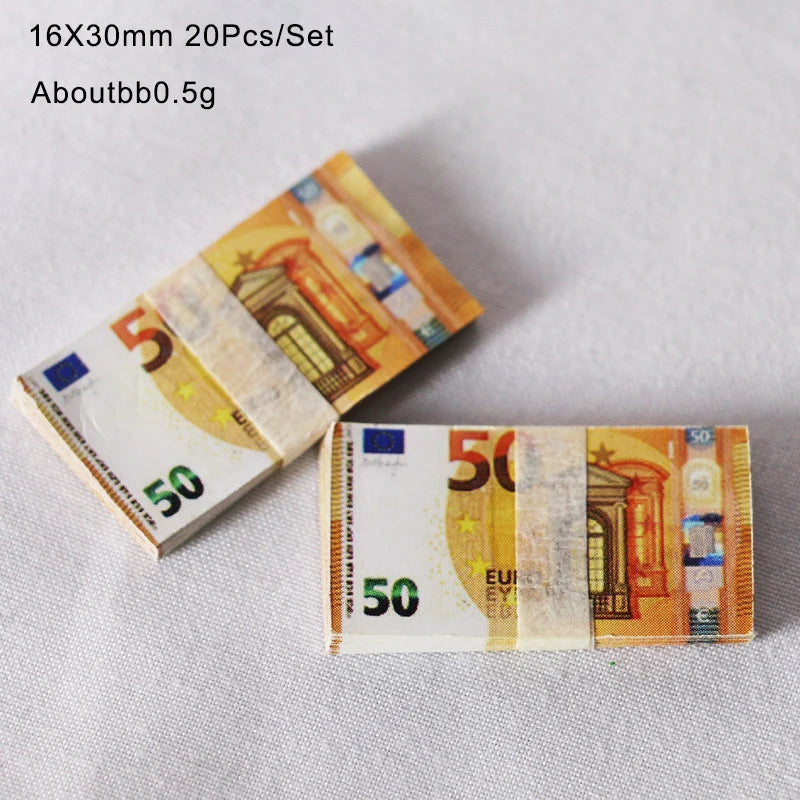 Miniatur Spielgeld – Euro & US Dollar