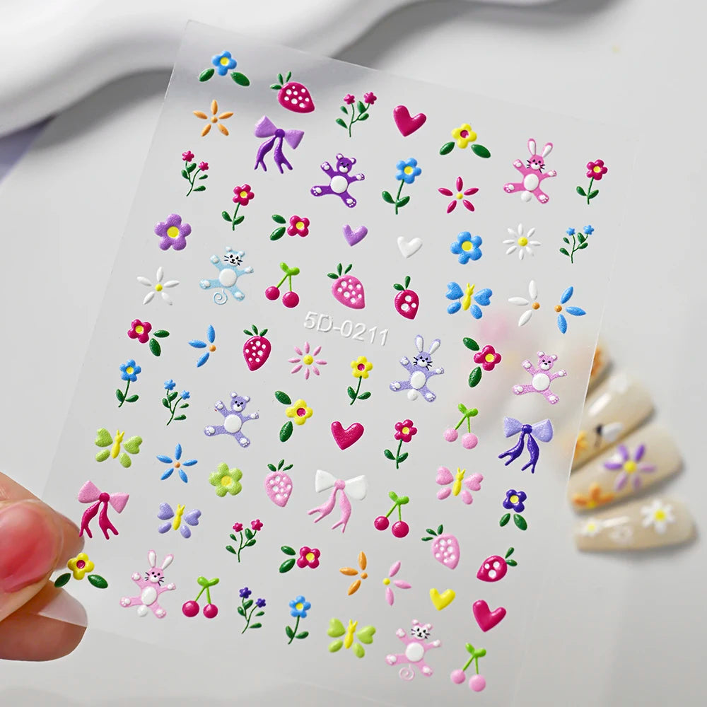 Nailsticker – Florale Reliefkunst