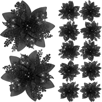 Glitzernde Weihnachtsblumen – Festliche Baumdeko